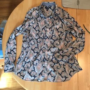 Chaps Brand Blue and Pink Paisley Button Down